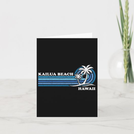 Retro  Familie Vakantie Hawaï Kailua Beach Kaart (Voorkant)