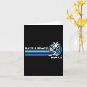 Retro  Familie Vakantie Hawaï Kailua Beach Kaart (Gele Bloem)