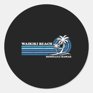 Retro familie vakantie Honolulu Hawaii Waik Ronde Sticker