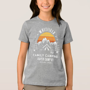 Retro Familie Vakantie Matching Camping Custom Tri-Blend Shirt