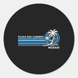 Retro  Familie Vakantie Mexico Playa del Car Ronde Sticker