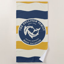Retro familie vakantie Nautical Wave Haaien Badge