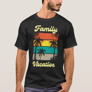 Retro familie vakantie t-shirt