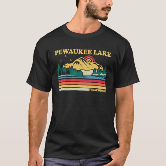  Retro Familie Vakantie Wisconsin Pewaukee L T-shirt (Voorkant)