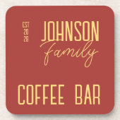 Retro familienaam Koffie Bier Onderzetter (Voorkant)