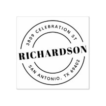 Retro Familienaam & Rond Terugkeeradres