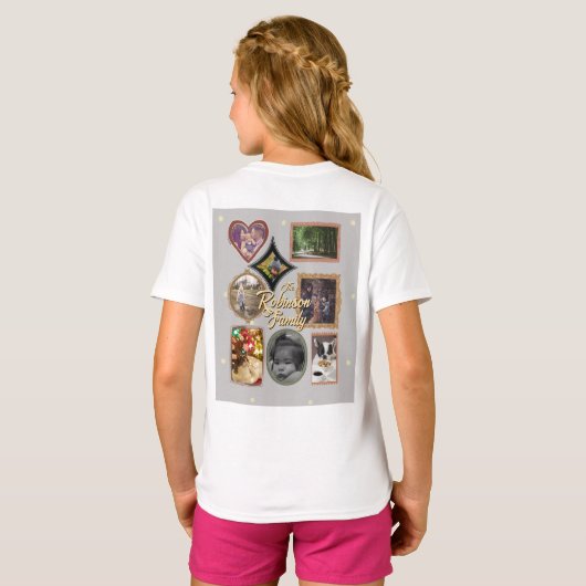 Retro Family 8 Photo Collage CUSTOM T-shirt (Achterkant volledig)