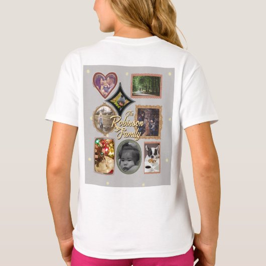 Retro Family 8 Photo Collage CUSTOM T-shirt (Achterkant)