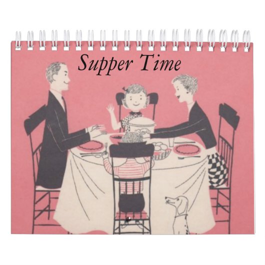 Retro Family Calendar met ondertitels Kalender (Hoes)