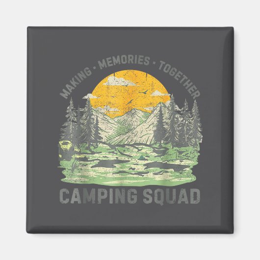 Retro Family Camng Crew Est 2025 Camper Camp Camng Magneet (Voorkant)