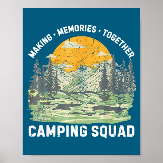 Retro Family Camng Crew Est 2025 Camper Camp Camng Poster (Voorkant)