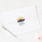 Retro Family Cruise Trip Personalized Ronde Sticker (Envelop)