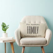 Retro Family Monogram en huwelijksdatum Kussen (Stoel)