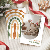 Retro Family Photo Christmas Xmas Holiday Card Feestdagenkaart