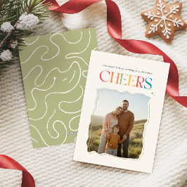 Retro Family Photo Portrait Christmas  Feestdagenkaart