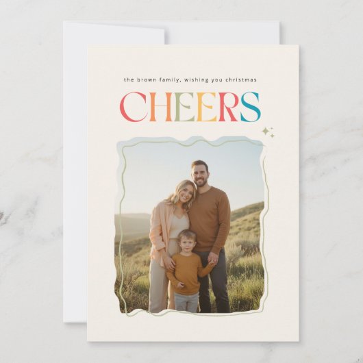 Retro Family Photo Portrait Christmas  Feestdagenkaart (Voorkant)