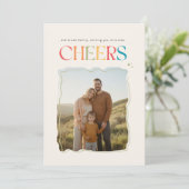 Retro Family Photo Portrait Christmas  Feestdagenkaart (Staand voorkant)