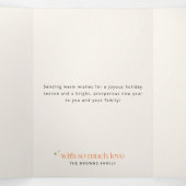 Retro Family Portrait Christmas Holiday Photo Drieluik Kaart (Binnenkant midden)