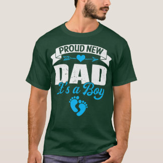 Retro Family Proud New Dad Its A Boy Gender Reveal T-shirt