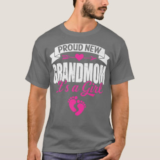 Retro Family Proud New Grandma Het is een meisje G T-shirt