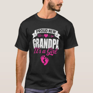Retro Family Proud New Grandpa Het is een meisje g T-shirt
