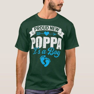 Retro Family Proud New Poppa Het is een jongen die T-shirt