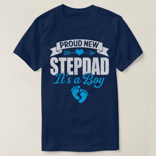 Retro Family Proud New Stepdad It's A Boy Gender R T-shirt (Design voorkant)