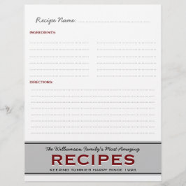 Retro Family Recipes Personalized Multomap Insert