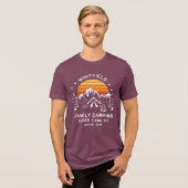 Retro Family Reunion Matching Pine Trees Camping Tri-Blend Shirt (Voorkant volledig)