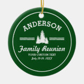 Retro Family Reunion of Trip | Rustische pinebomen Keramisch Ornament (Voorkant)