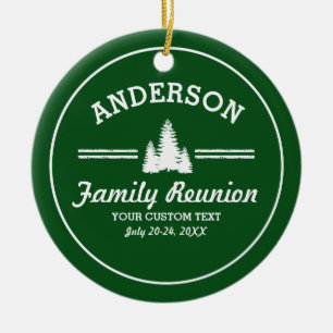 Retro Family Reunion of Trip   Rustische pinebomen Keramisch Ornament
