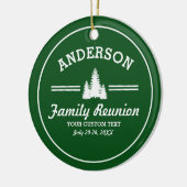 Retro Family Reunion of Trip | Rustische pinebomen Keramisch Ornament (Links)