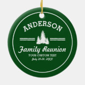 Retro Family Reunion of Trip | Rustische pinebomen Keramisch Ornament (Achterkant)