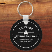 Retro Family Reunion of Trip | Rustische pinebomen Sleutelhanger (Voorkant)