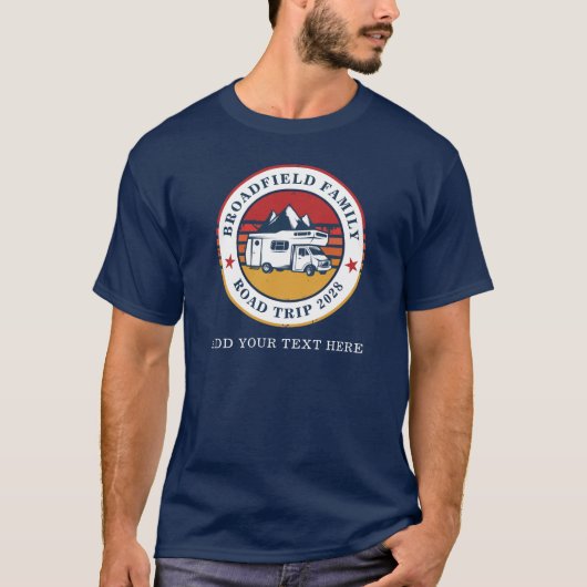Retro Family RV Road Trip Reunion Matching Dad T-shirt (Voorkant)