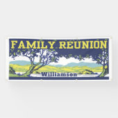  Retro Family Tree Reünie Bijeenkomst Spandoek (Horizontaal)