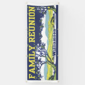  Retro Family Tree Reünie Bijeenkomst Spandoek (Verticaal)