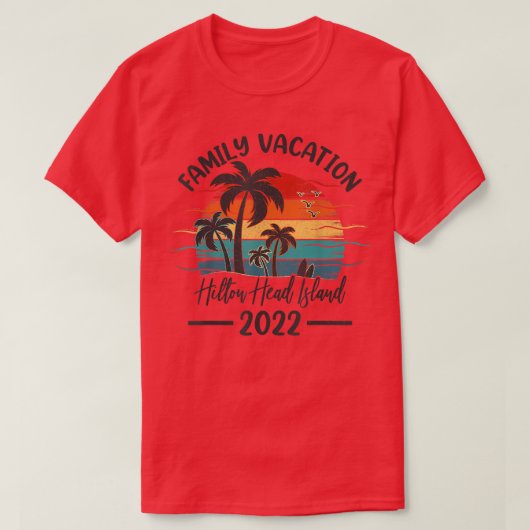 Retro  Family Vacation 2022 Hilton Head Isl T-shirt (Design voorkant)