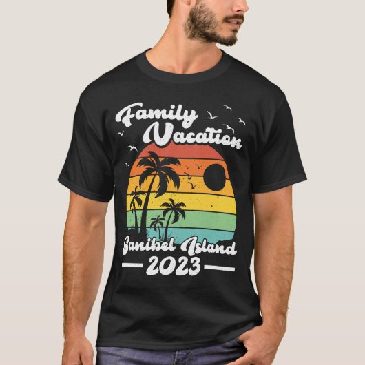  Retro Family Vacation 2023 Sanibel Island T-shirt (Voorkant)