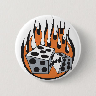 retro faming dice design ronde button 5,7 cm
