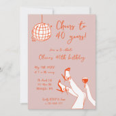 Retro Fancy BIrthday Party uitnodiging (Voorkant)