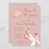 Retro Fancy BIrthday Party uitnodiging (Voorkant / Achterkant)