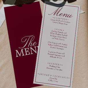 Retro Fancy Bourgondië Crème Oude Geld Huwelijk Menu