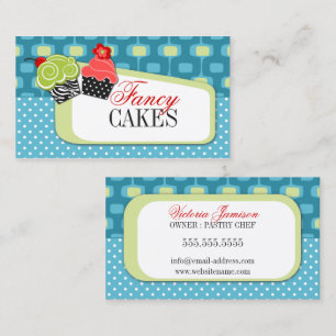 Retro Fancy cupcake bakkerij-Visitekaartjes Visitekaartje