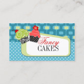 Retro Fancy cupcake bakkerij-Visitekaartjes Visitekaartje (Voorkant)