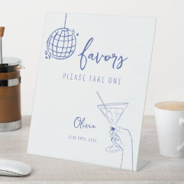 Retro fancy Hand getrokken disco bal Favorieten Si Reclamebord Met Voetstuk