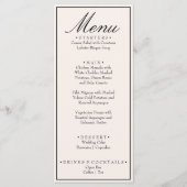Retro Fancy Zwart Crème Oude Geld Huwelijk Menu (Voorkant)