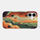 Retro Fantasy Canyon Pixel Art iPhone 16 Hoesje (Achterkant horizontaal)