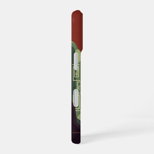 Retro Fantasy Canyon Pixel Art iPhone 16 Hoesje (Rechterkant)