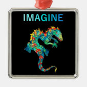 Retro Fantasy Dragon Tattoo Gift for Tattooist Metalen Ornament (Voorkant)